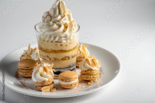 Delicate Amaretto Syllabub Dessert with Nutty Sweetness and Almond Crunch photo