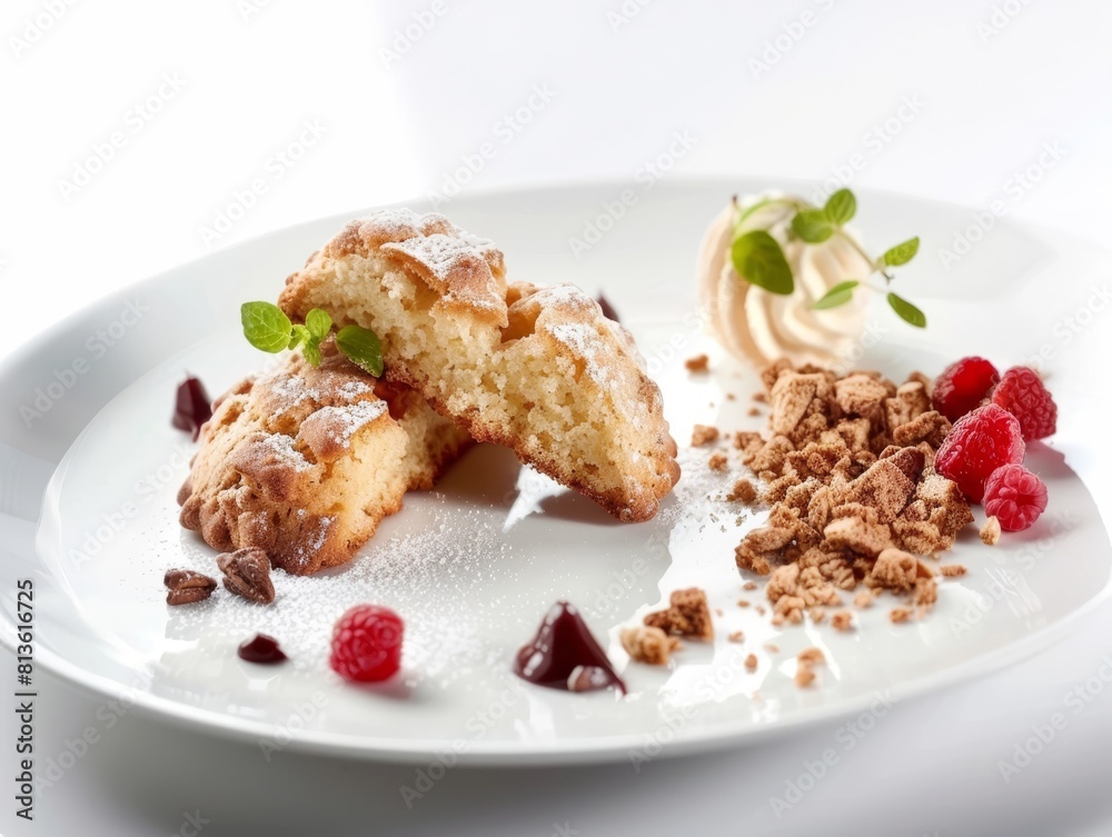 Elegant Almond Amaretti Cookies with Fresh Berries Elegant Almond Amaretti Cookies with Fresh Berries