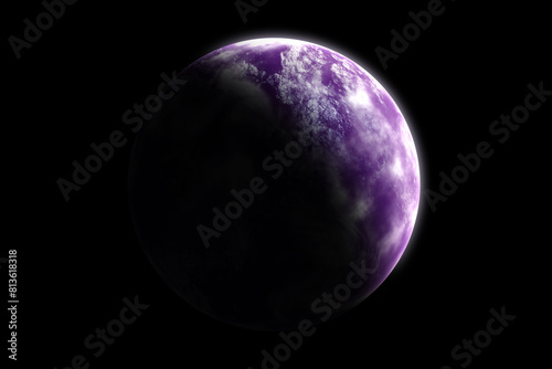 Outer space exoplanet 3d illustration, wonderful alien landscape digital background for desktop. planet wallpaper, alien planets for space travel