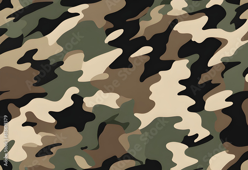 Classic Military Camo Seamless Pattern Apparel Web Design