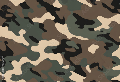 Classic Military Camo Seamless Pattern Apparel Web Design
