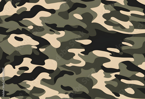 Classic Military Camo Seamless Pattern Apparel Web Design