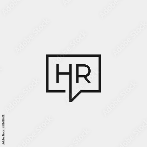 HR monogram logo with square frame - consulting concept