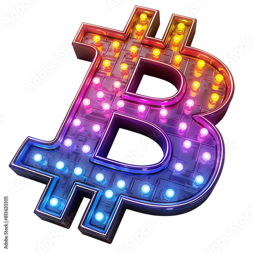 sign of crypto currency with bitcoin symbol on white background. Bitcoin Coin. Bitcoin cryptocurrency. Btc currency money sign or symbol business and financial exchange.