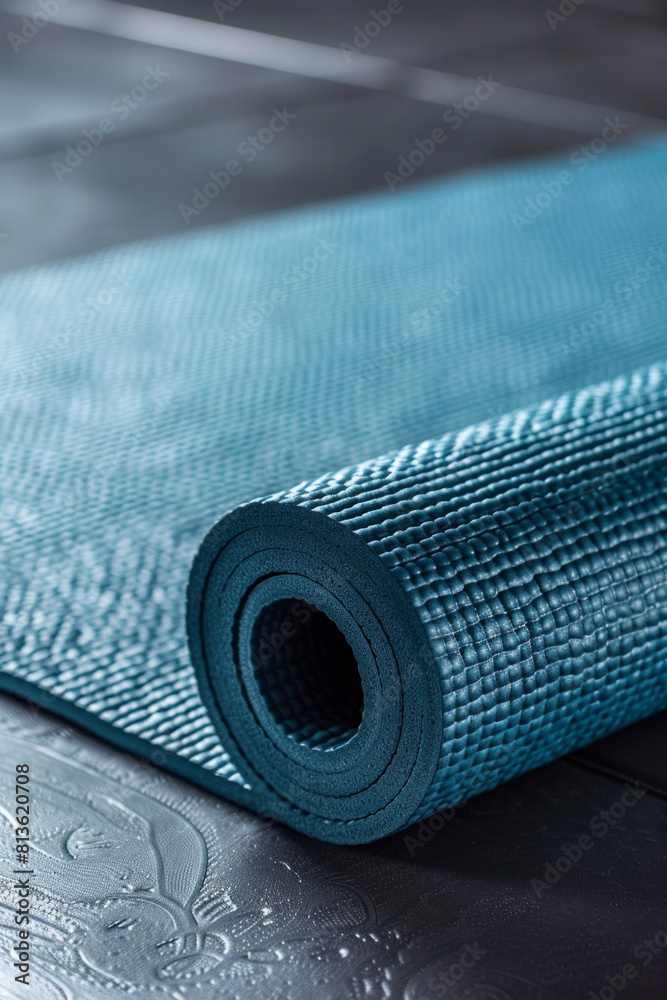 Closeup of a yoga mat on a floor Closeup of a yoga mat on a floor