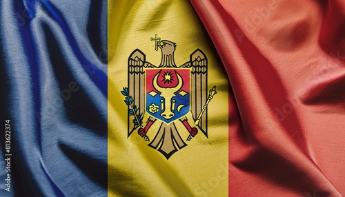 Fabric and Wavy Flag of Moldova