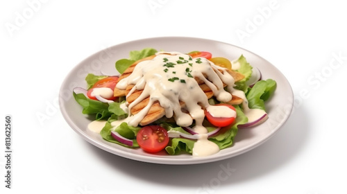 Concept of tasty food with vegetable salad