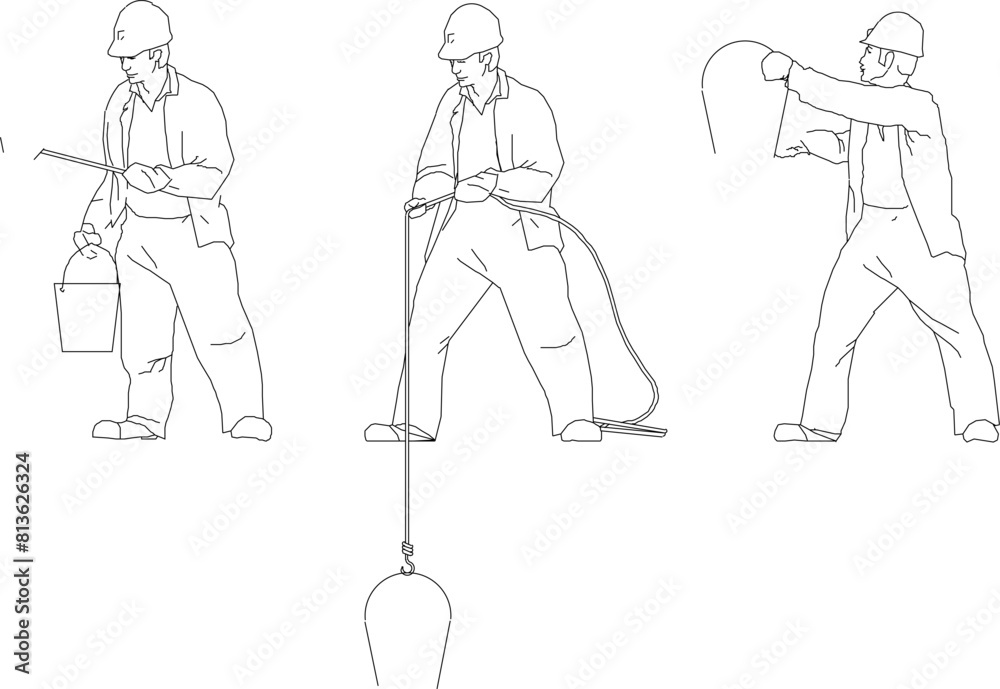 vector illustration sketch design of construction industry workers building vector illustration sketch design of construction industry workers building