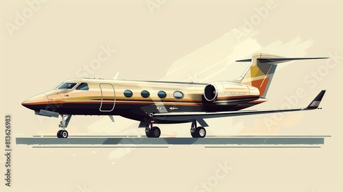 Personal aircraft flat design side view affluent lifestyle theme water color Triadic Color Scheme photo
