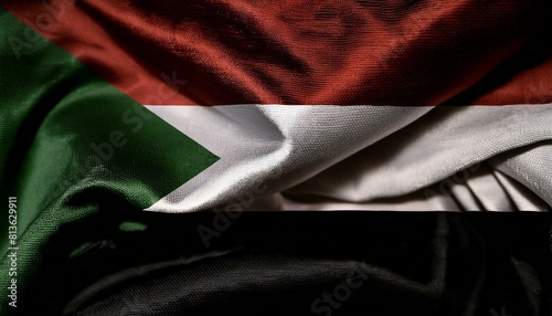 Fabric and Wavy Flag of Sudan