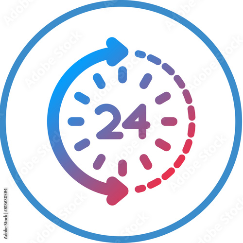 Vector Design 24 Hours Icon Style