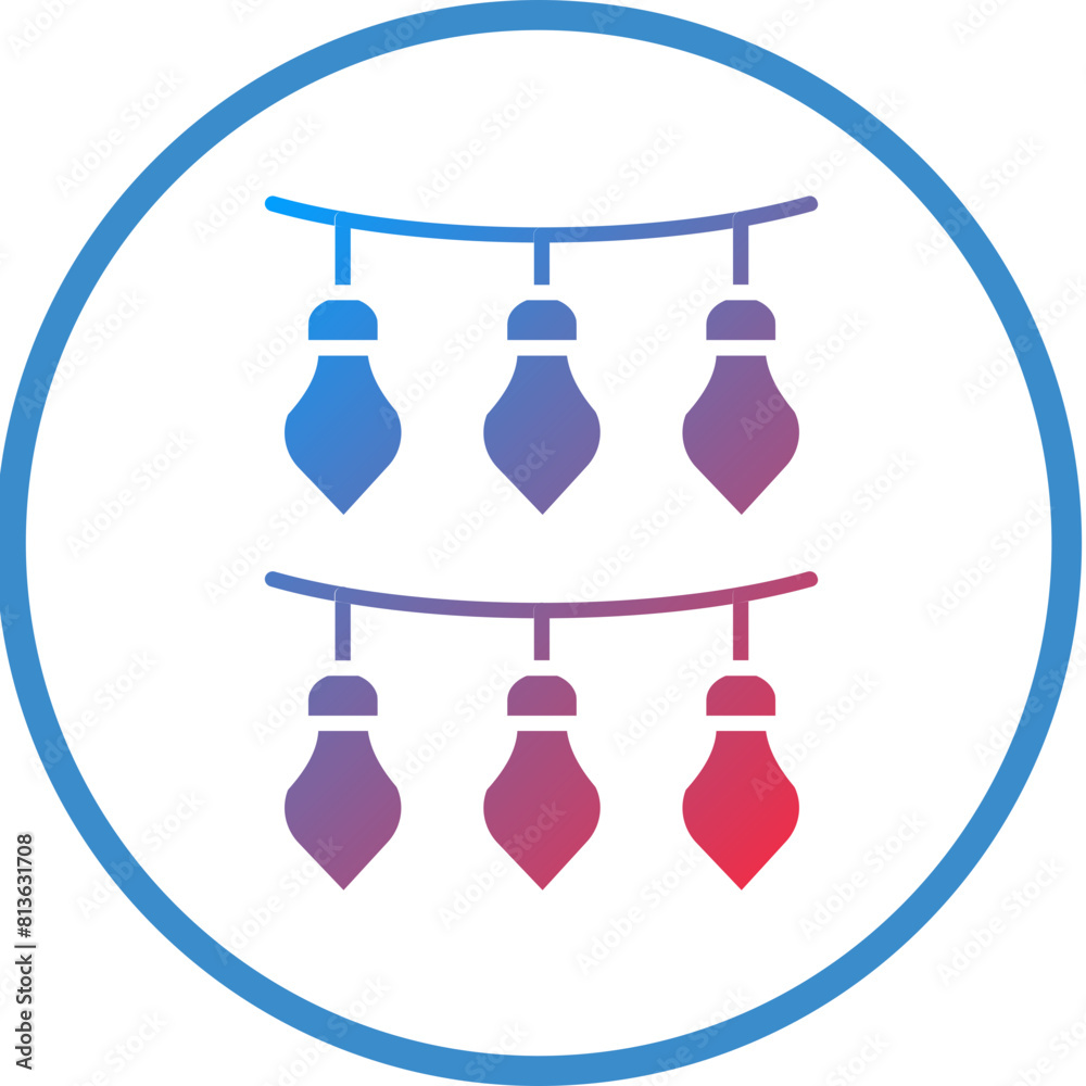 Vector Design New Year Lights Icon Style Vector Design New Year Lights Icon Style