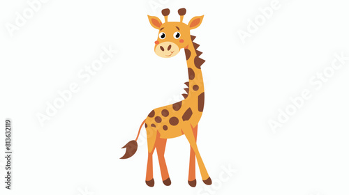 Cute little giraffe isolated on white backgroundd. Fun