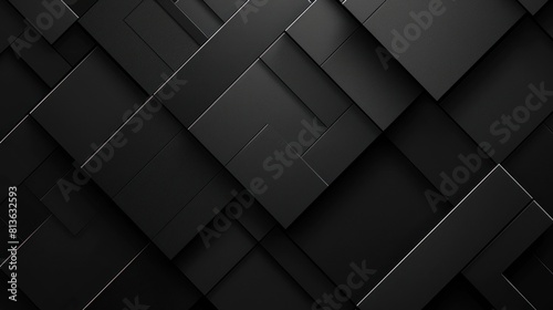 Geometric black grid carbon abstract seamless texture background. Generated AI image