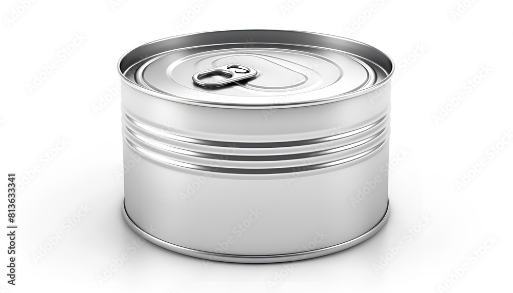 One closed tin can isolated on white One closed tin can isolated on white