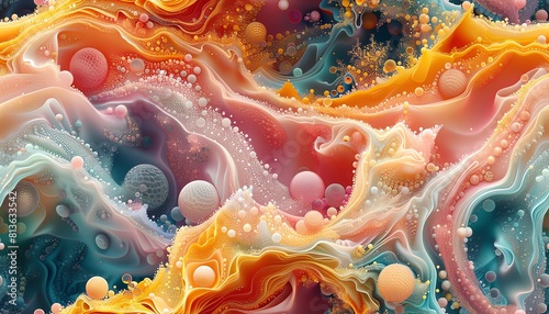 Capture a high-angle view of intricate abstract art photo