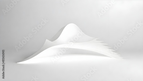 A white sculpture displayed on a plain white background  showcasing its intricate details and craftsmanship