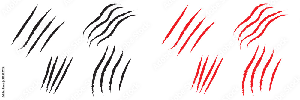 animal Claw scratches mark set. Cat tiger scratches signs. isolated on white background in eps 10. vector illustration. animal Claw scratches mark set. Cat tiger scratches signs. isolated on white background in eps 10. vector illustration.