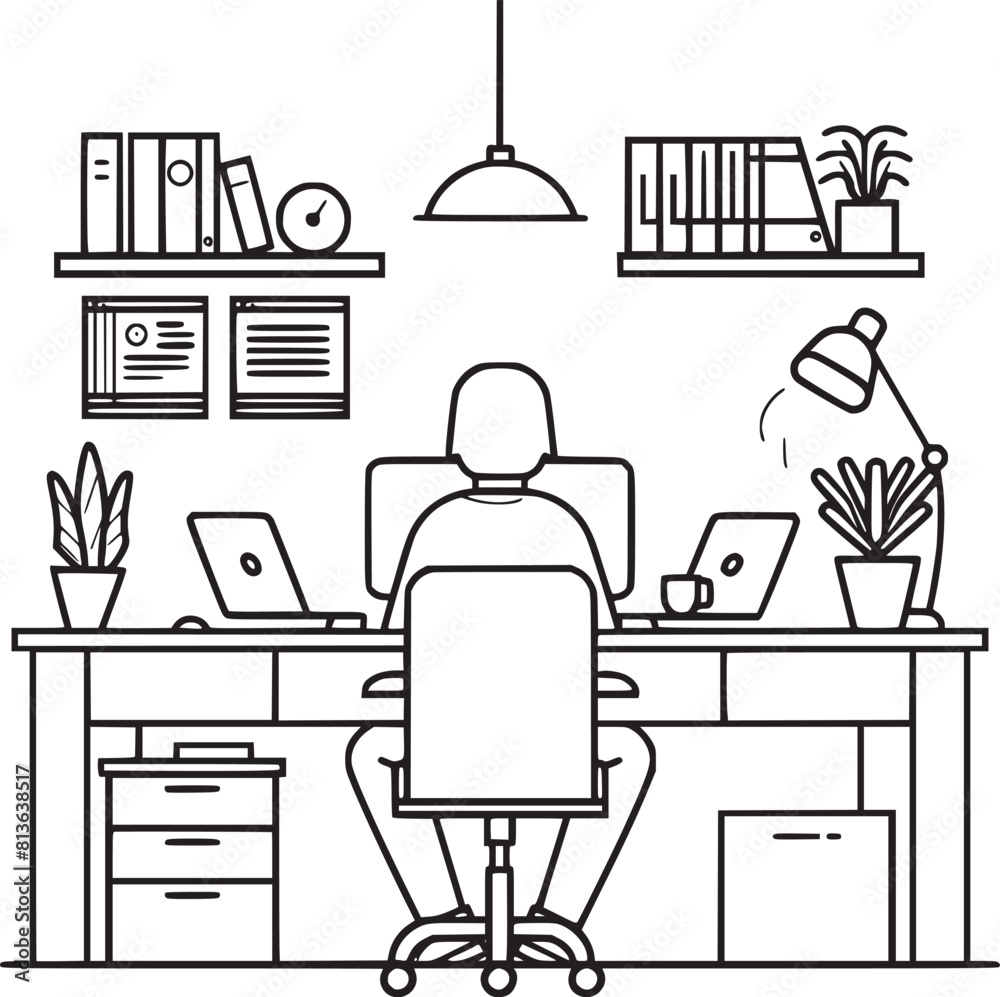 vector illustrations with flat cartoon characters working in office, co-working space or remotely at home, freelance, self-employment. People work at computers and laptops in modern interior. vector illustrations with flat cartoon characters working in office, co-working space or remotely at home, freelance, self-employment. People work at computers and laptops in modern interior.