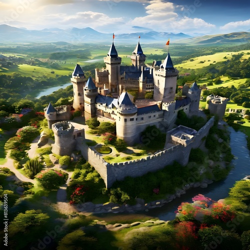 An old medieval castle situated in the middle of forest