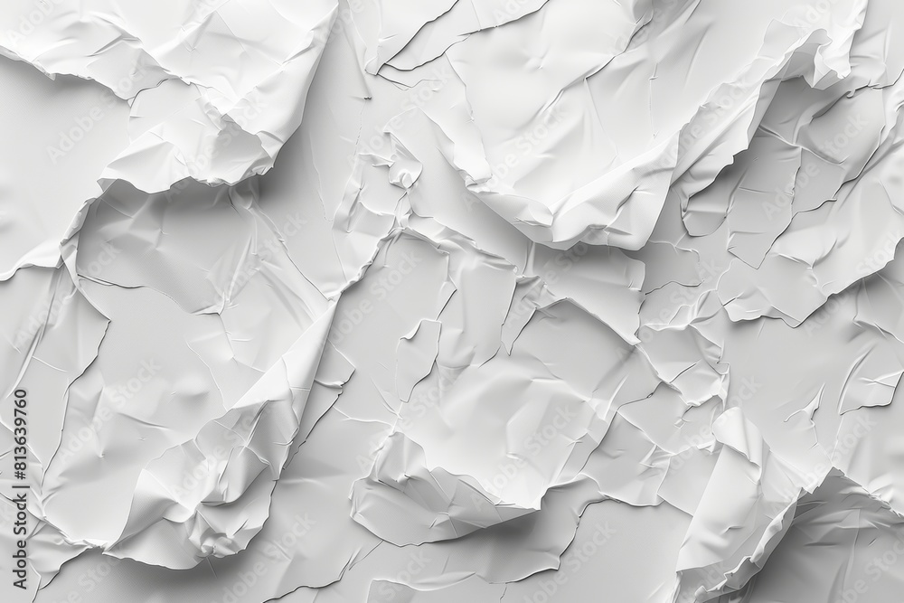 Abstract white background with crumpled paper texture and empty space for text or design Abstract white background with crumpled paper texture and empty space for text or design