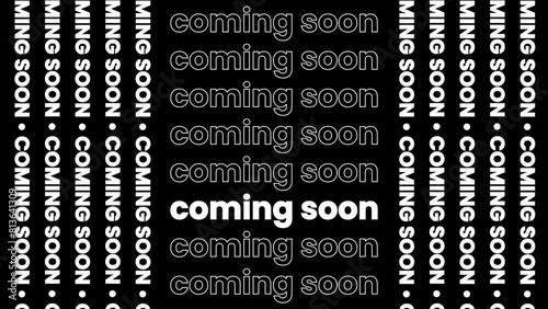 animated text coming soon typography design, Sales shopping social media background 4k video animation