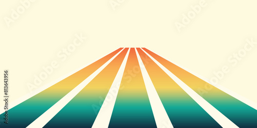 Abstract background of rainbow groovy Wavy Line design in 1970s Hippie Retro style. Vector pattern ready to use for cloth, textile, wrap and other.