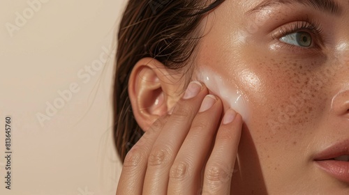 Applying Facial Cream Gently