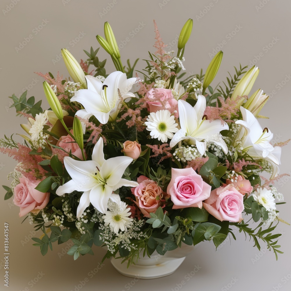 flower arrangement of roses and lilies flower arrangement of roses and lilies