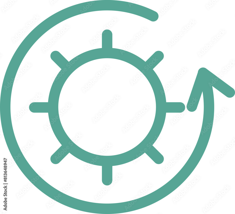 gear with loading arrow icon gear with loading arrow icon