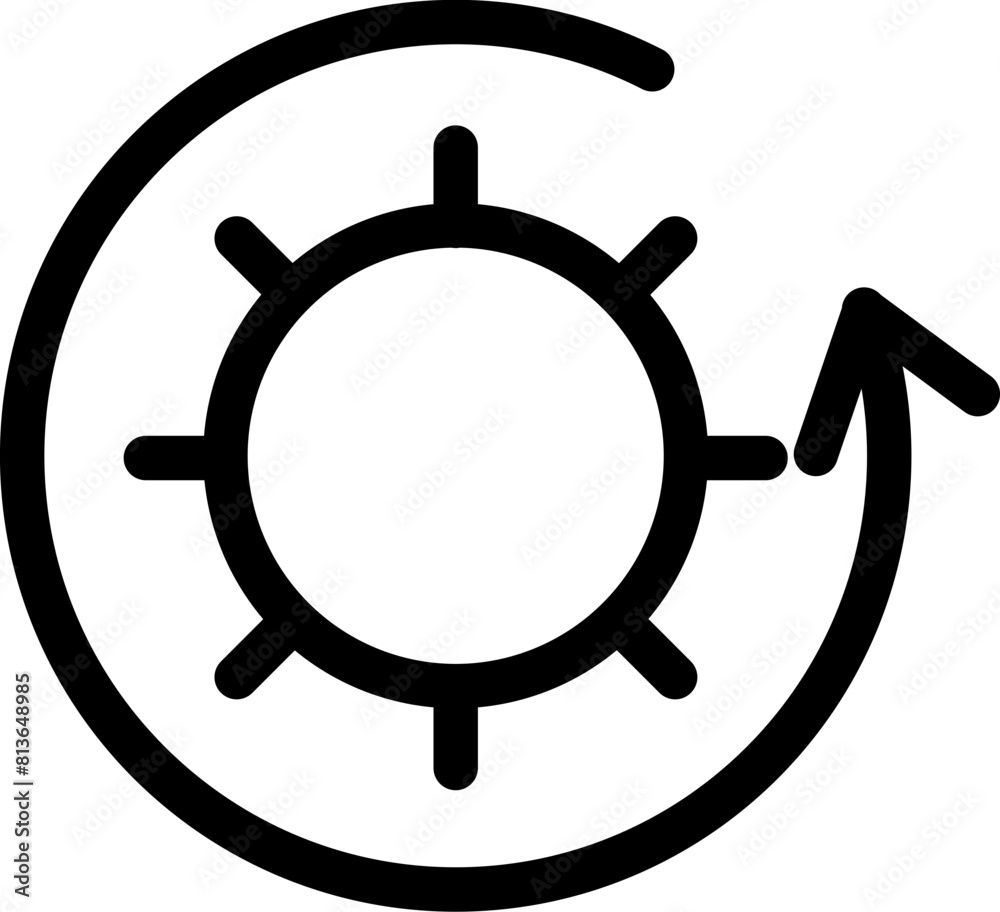 gear with loading arrow icon gear with loading arrow icon