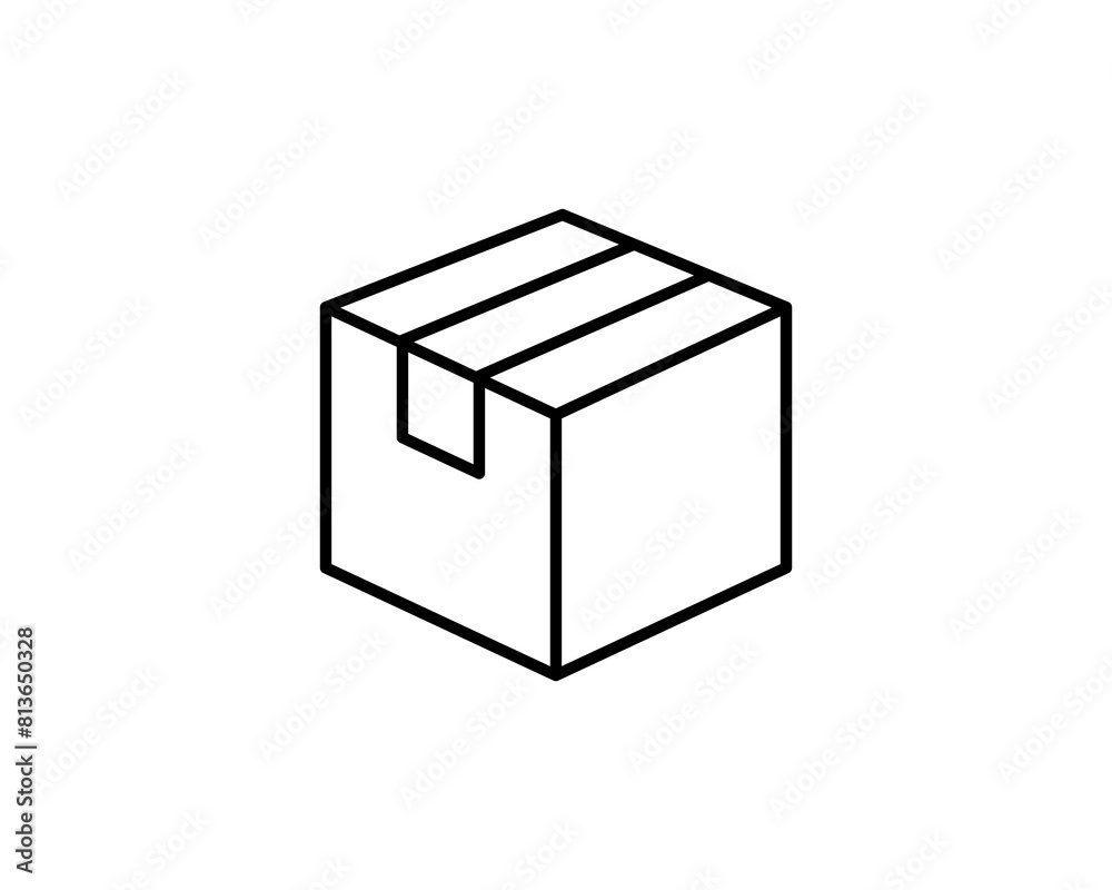 Delivery packaging vector icon. Cargo cardboard box icons. Carton package sign from line geometric shapes. Delivery packaging vector icon. Cargo cardboard box icons. Carton package sign from line geometric shapes.