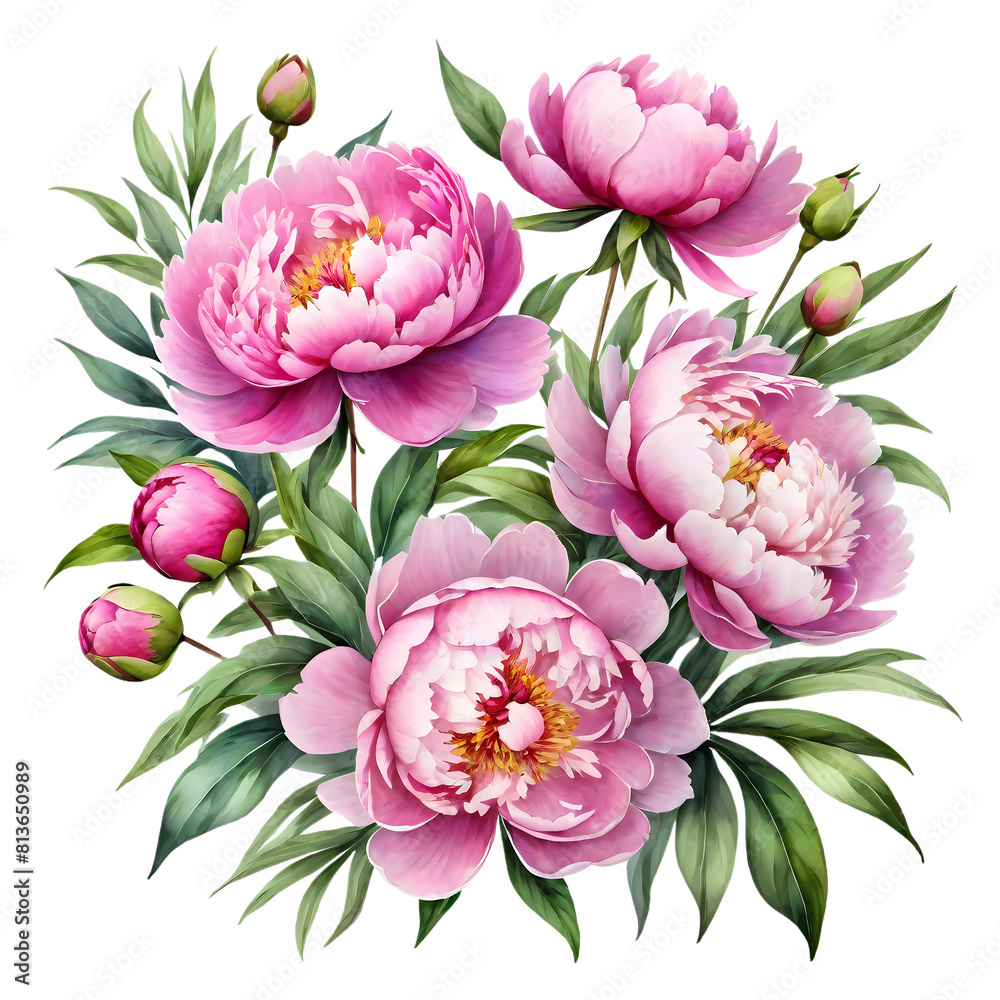Beautiful bouquets and flowers with transparent and high-quality backgrounds