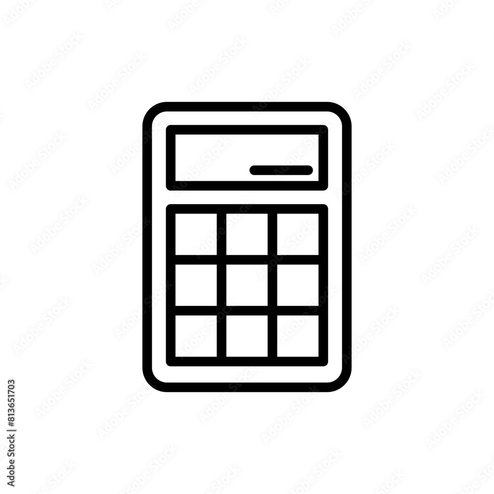 Calculator line icon. Education icon. Calculator icon isolated on white background. Transparent background, minimalist symbol. Vector images Calculator line icon. Education icon. Calculator icon isolated on white background. Transparent background, minimalist symbol. Vector images
