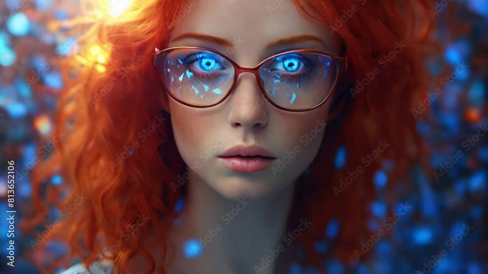 Portrait of a red-haired woman with glasses Portrait of a red-haired woman with glasses