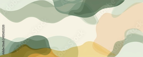 Abstract Colorful Wavy Landscape Background Design with Trendy Shapes