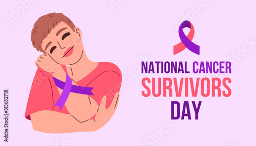 National cancer survivors day. Vector template for banner, greeting card, poster with background. Vector illustration. © spirka.art