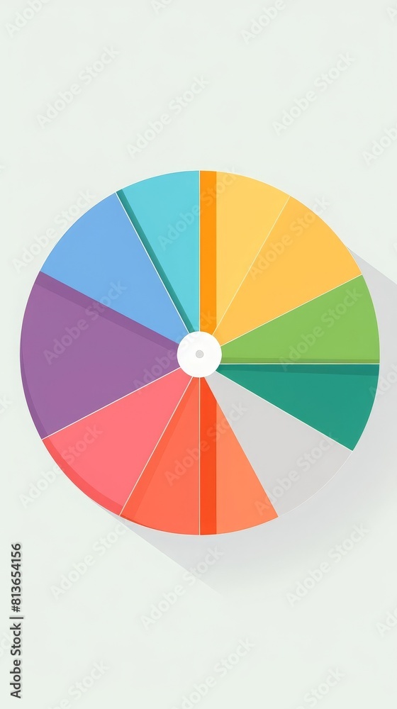 Fototapeta premium Budget allocation flat design front view Resource distribution theme water color Triadic Color Scheme