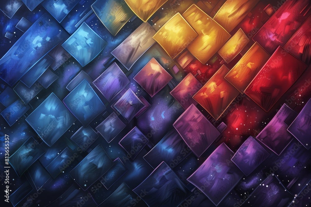 Vibrant Abstract Background With Diamond Shapes. Generative AI Vibrant Abstract Background With Diamond Shapes. Generative AI