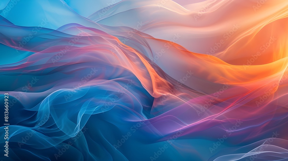 Obraz premium Abstract gradient colors 3d wave background. Wavy textured gradient-colored banner. 