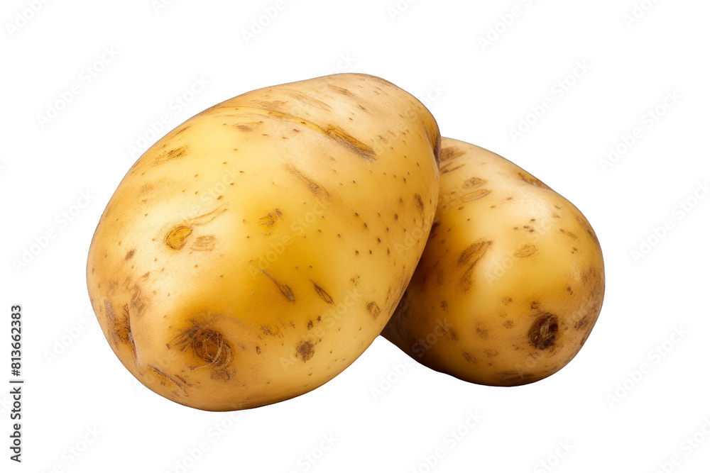 Two russet potatoes isolated on black background Two russet potatoes isolated on black background