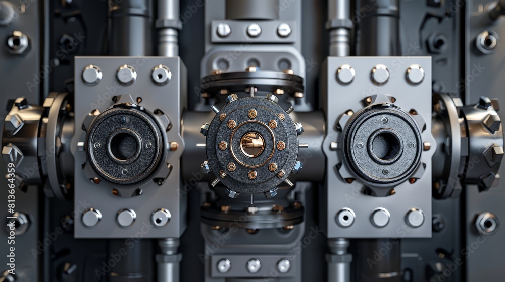 Detailed valve control flat design, front view Detailed valve control flat design, front view
