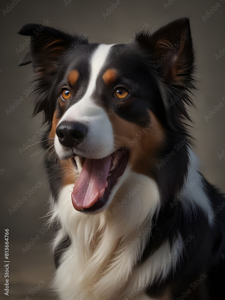 Fototapeta premium Transparent Background image of Border Collie Dog.