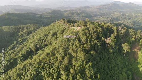 aerial view of Matang Kaladan Hill in Aranio village, Banjarbaru, South Kalimantan photo