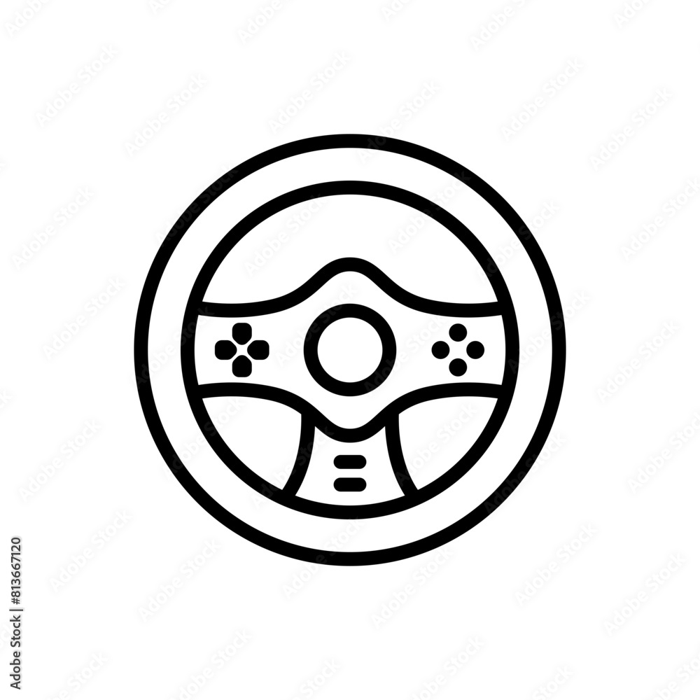 Game steering line icon. Gaming icon. Game device icon isolated on white background. Transparent background, minimalist symbol. Vector images Game steering line icon. Gaming icon. Game device icon isolated on white background. Transparent background, minimalist symbol. Vector images