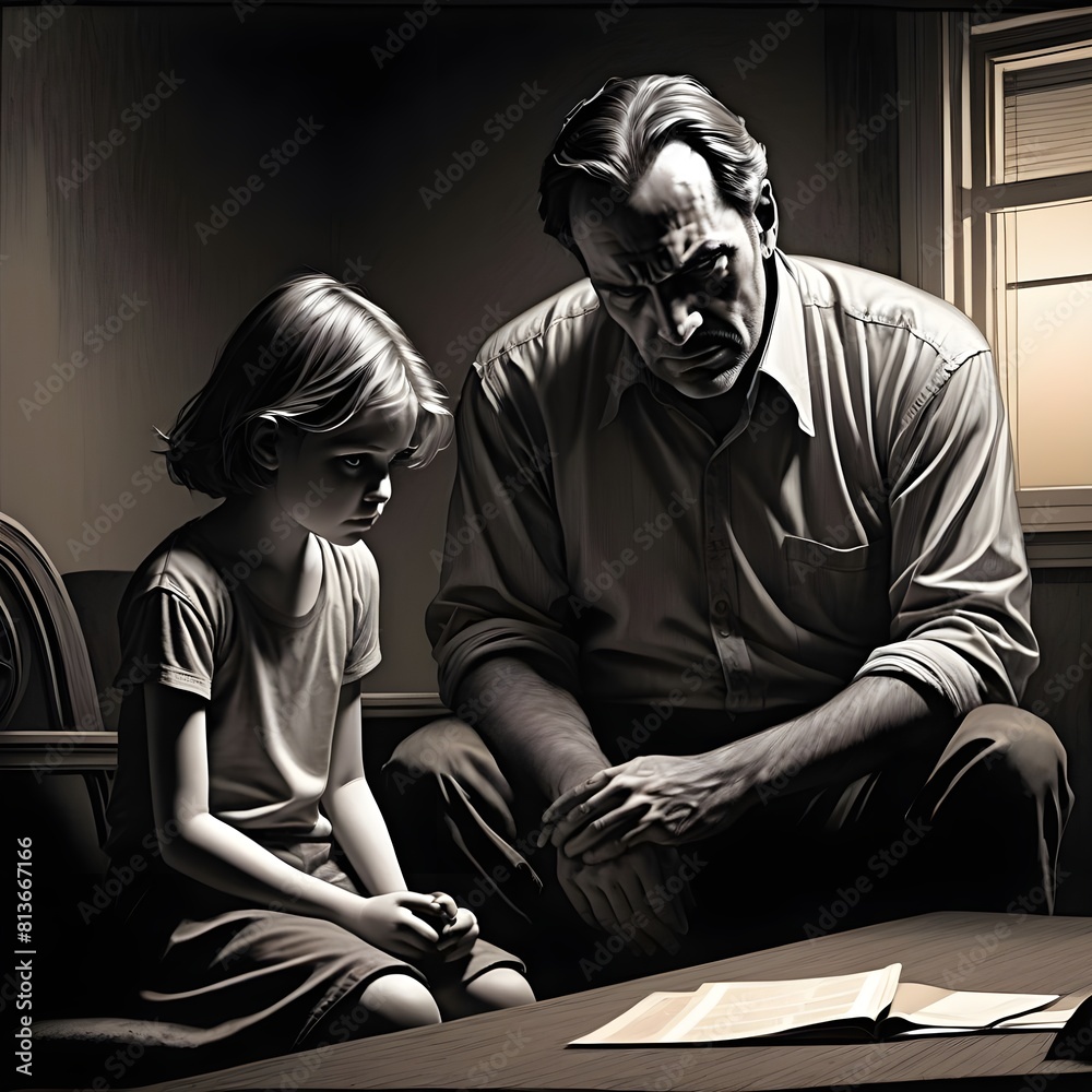 Abusive Father teaching Daughter Abusive Father teaching Daughter