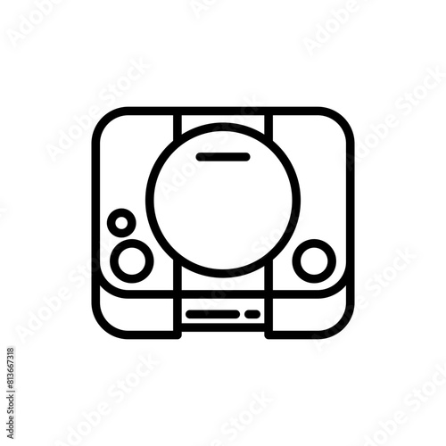 Game console line icon. Gaming icon. Game device icon isolated on white background. Transparent background, minimalist symbol. Vector images