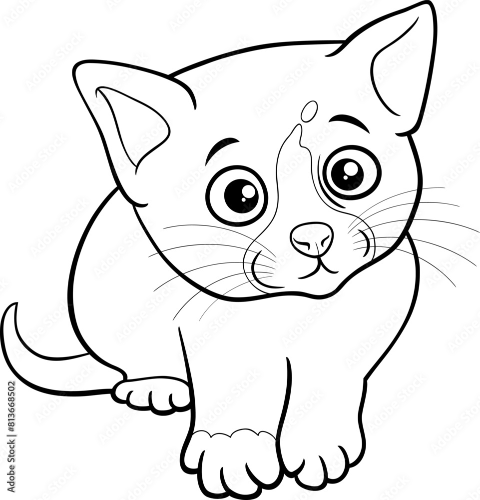 cute cartoon kitten comic animal character coloring page cute cartoon kitten comic animal character coloring page