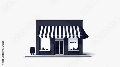 Black store icon over white style vector design