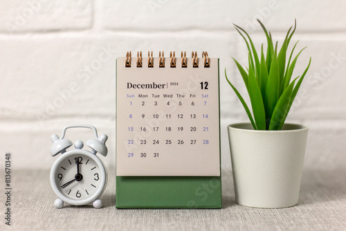 December 2024. Monthly desk calendar for 2024 on your desktop.